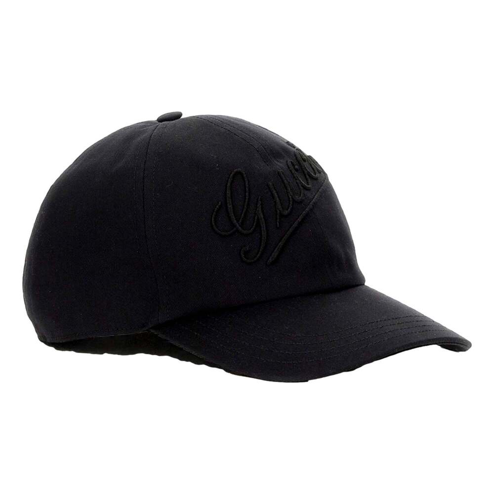 Gucci Black Embroidered Logo Cotton Baseball Cap Extra